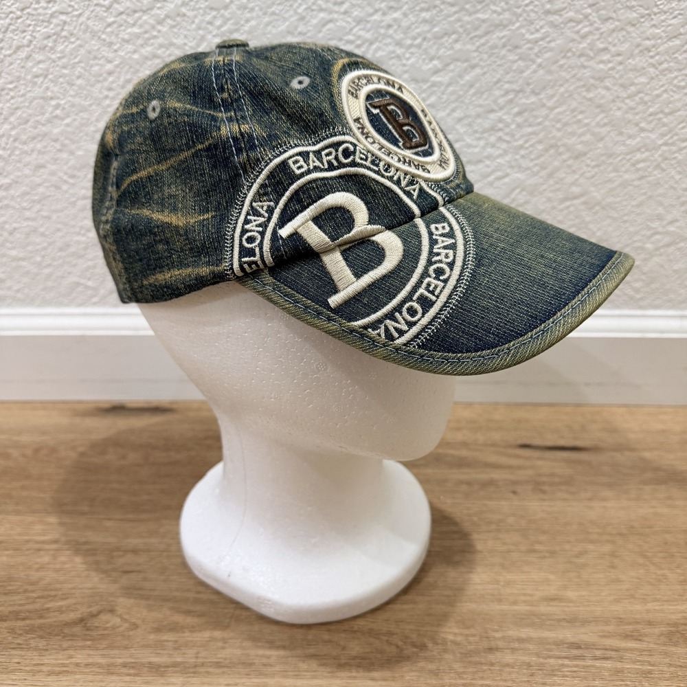 Robin Ruth Barcelona Hat Distressed Denim Adjustable Strapback Baseball Cap